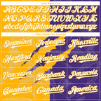 Custom Graffiti Pattern White Purple-Gold 3D Scratch Authentic Baseball Jersey