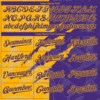 Custom Graffiti Pattern Purple-Gold 3D Scratch Authentic Baseball Jersey