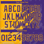 Custom Graffiti Pattern Purple-Gold 3D Scratch Authentic Baseball Jersey