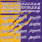 Custom Graffiti Pattern White Purple-Gold 3D Scratch Authentic Baseball Jersey