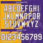 Custom Graffiti Pattern White Purple-Gold 3D Scratch Authentic Baseball Jersey