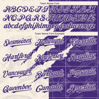 Custom Graffiti Pattern Purple-Cream 3D Scratch Authentic Baseball Jersey