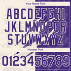 Custom Graffiti Pattern Purple-Cream 3D Scratch Authentic Baseball Jersey