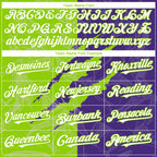 Custom Graffiti Pattern White Purple-Neon Green 3D Scratch Authentic Baseball Jersey