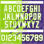 Custom Graffiti Pattern White Purple-Neon Green 3D Scratch Authentic Baseball Jersey