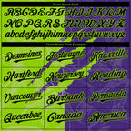 Custom Graffiti Pattern Black Purple-Neon Green 3D Scratch Authentic Baseball Jersey