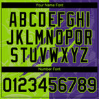 Custom Graffiti Pattern Black Purple-Neon Green 3D Scratch Authentic Baseball Jersey