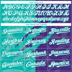 Custom Graffiti Pattern White Purple-Aqua 3D Scratch Authentic Baseball Jersey