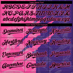 Custom Graffiti Pattern Black Purple-Pink 3D Scratch Authentic Baseball Jersey