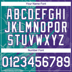 Custom Graffiti Pattern White Purple-Teal 3D Scratch Authentic Baseball Jersey