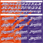 Custom Graffiti Pattern White Purple-Orange 3D Scratch Authentic Baseball Jersey