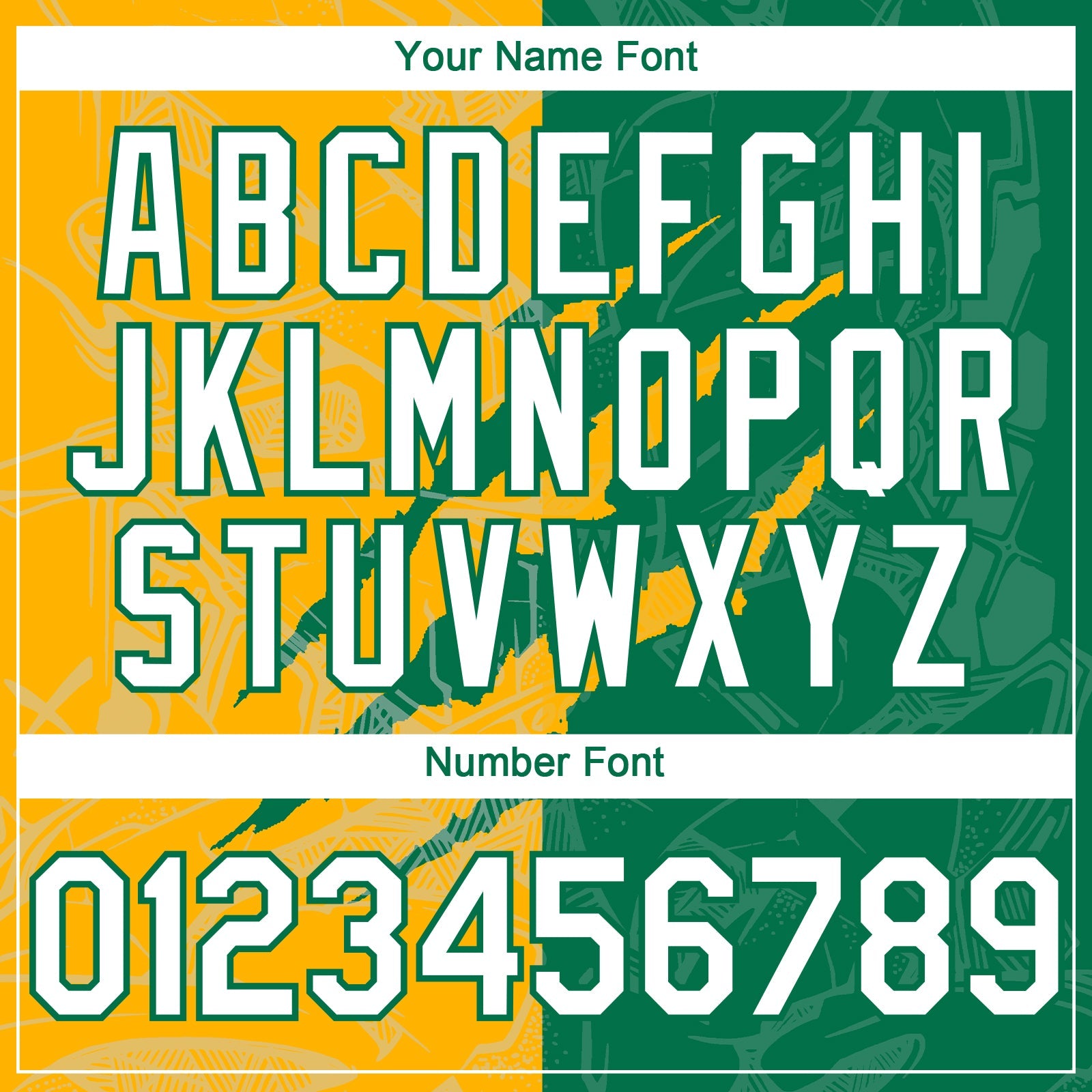 Custom Graffiti Pattern White Kelly Green-Gold 3D Scratch Authentic Baseball Jersey