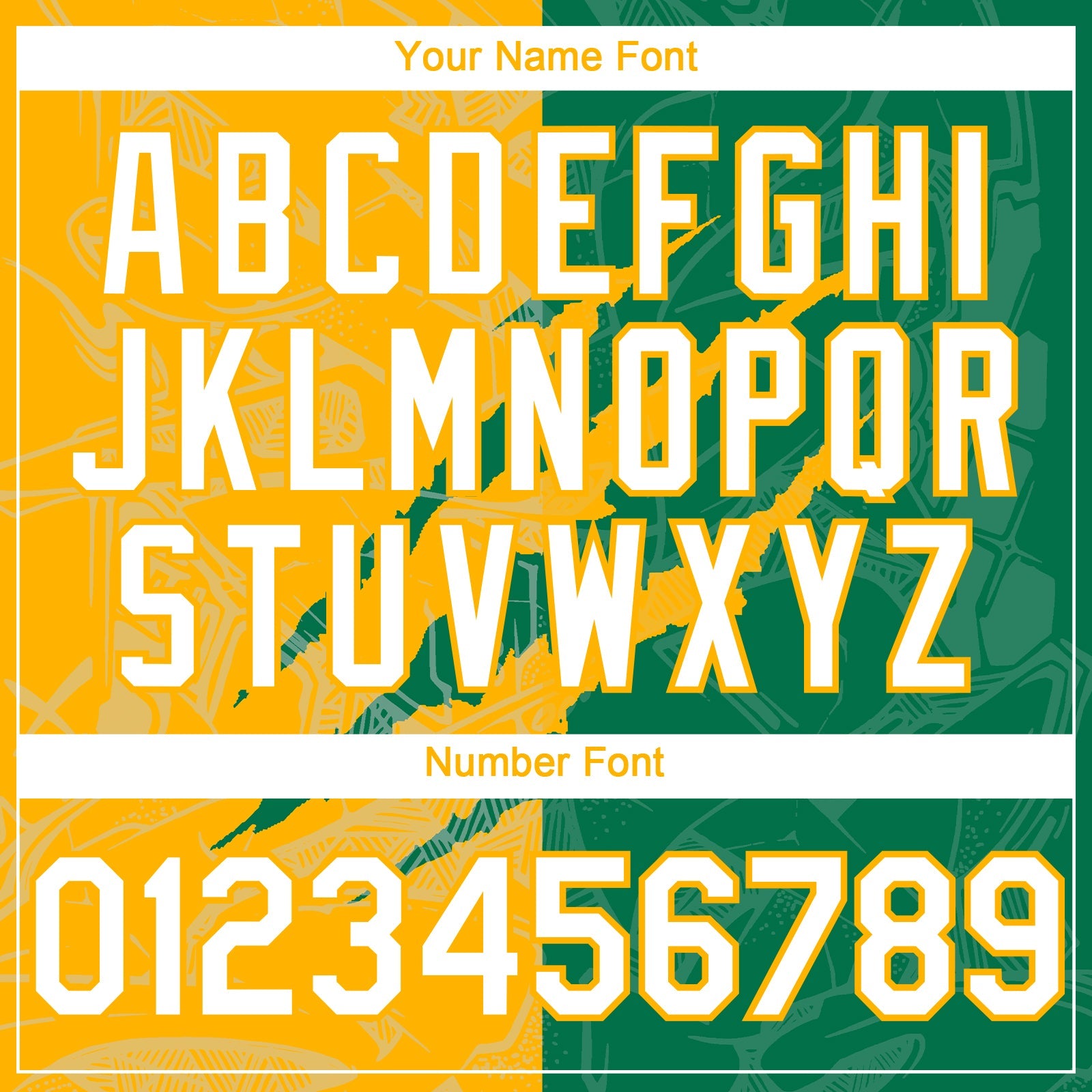 Custom Graffiti Pattern White Kelly Green-Gold 3D Scratch Authentic Baseball Jersey