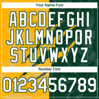 Custom Graffiti Pattern White Green-Gold 3D Scratch Authentic Baseball Jersey