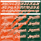 Custom Graffiti Pattern White Green-Orange 3D Scratch Authentic Baseball Jersey