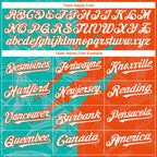 Custom Graffiti Pattern White Orange-Aqua 3D Scratch Authentic Baseball Jersey