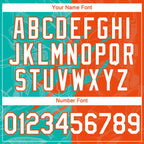 Custom Graffiti Pattern White Orange-Aqua 3D Scratch Authentic Baseball Jersey