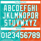 Custom Graffiti Pattern White Orange-Aqua 3D Scratch Authentic Baseball Jersey