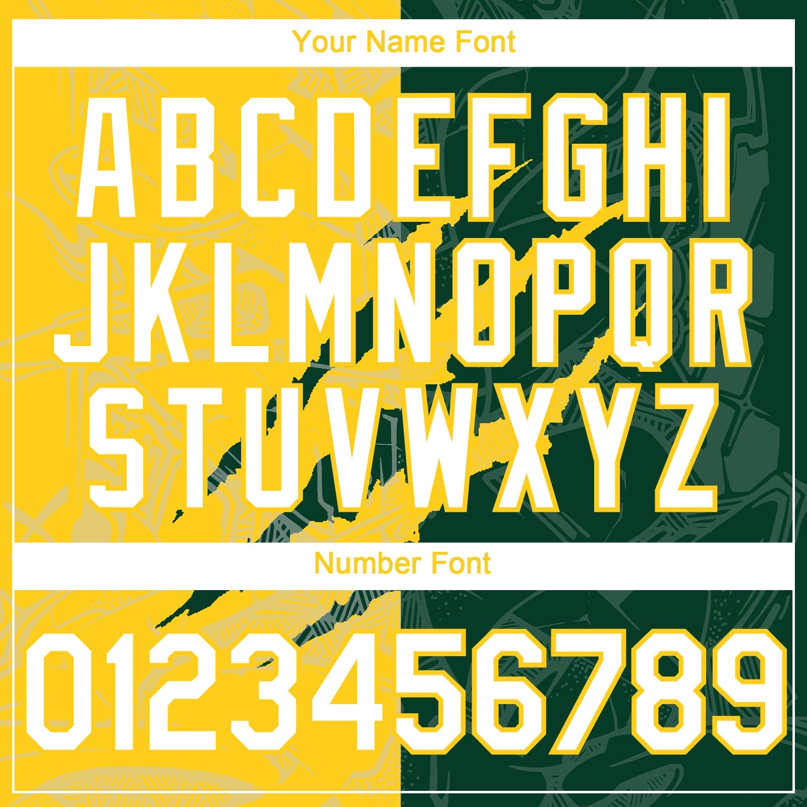 Custom Graffiti Pattern White Green-Yellow 3D Scratch Authentic Baseball Jersey