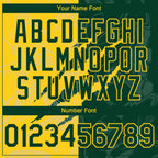 Custom Graffiti Pattern Green-Yellow 3D Scratch Authentic Baseball Jersey