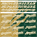 Custom Graffiti Pattern White Green-Old Gold 3D Scratch Authentic Baseball Jersey