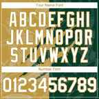 Custom Graffiti Pattern White Green-Old Gold 3D Scratch Authentic Baseball Jersey