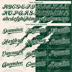 Custom Graffiti Pattern Green-Cream 3D Scratch Authentic Baseball Jersey