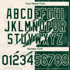 Custom Graffiti Pattern Green-Cream 3D Scratch Authentic Baseball Jersey