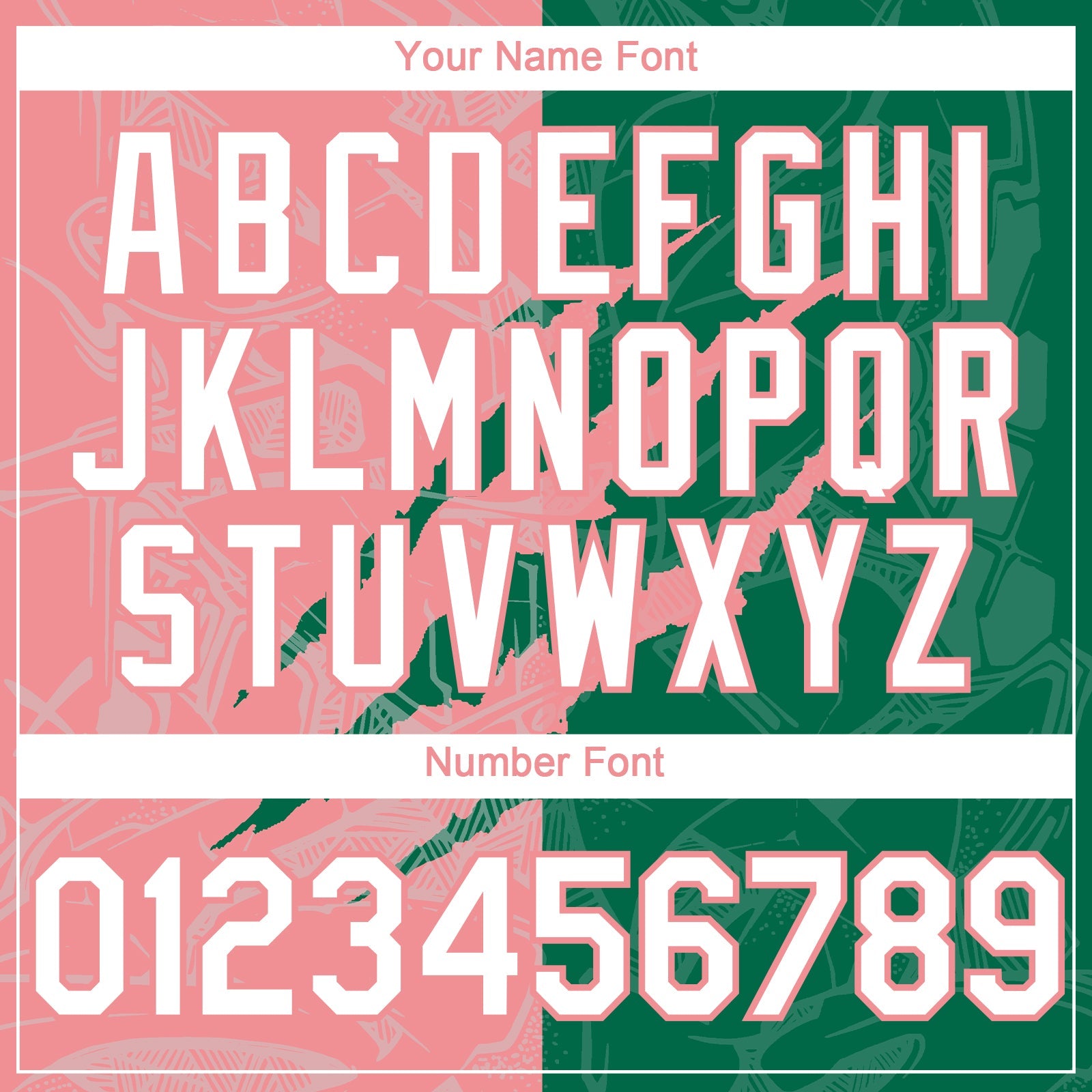 Custom Graffiti Pattern White Kelly Green-Medium Pink 3D Scratch Authentic Baseball Jersey