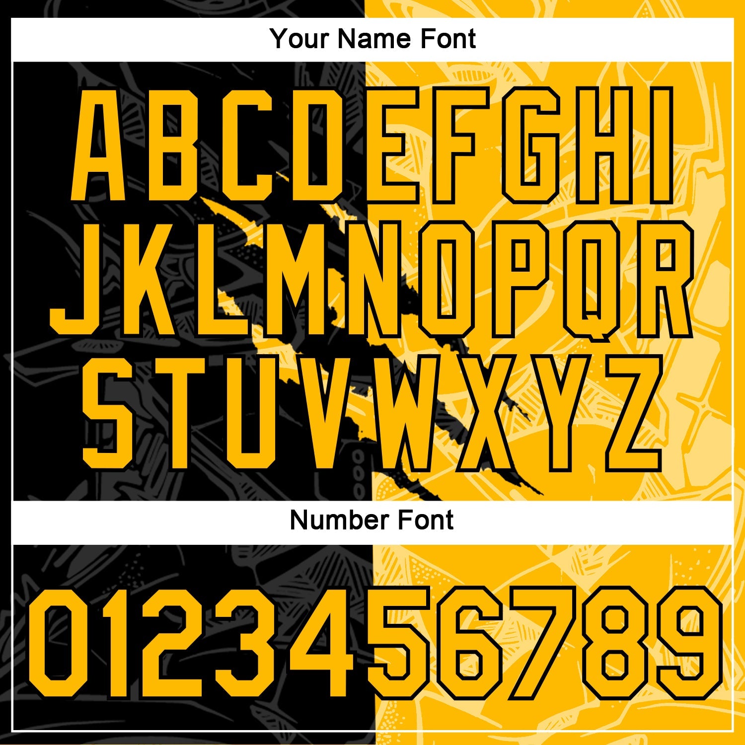 Custom Graffiti Pattern Gold-Black Scratch 3D Performance T-Shirt