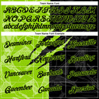 Custom Graffiti Pattern Black-Neon Green Scratch 3D Performance T-Shirt