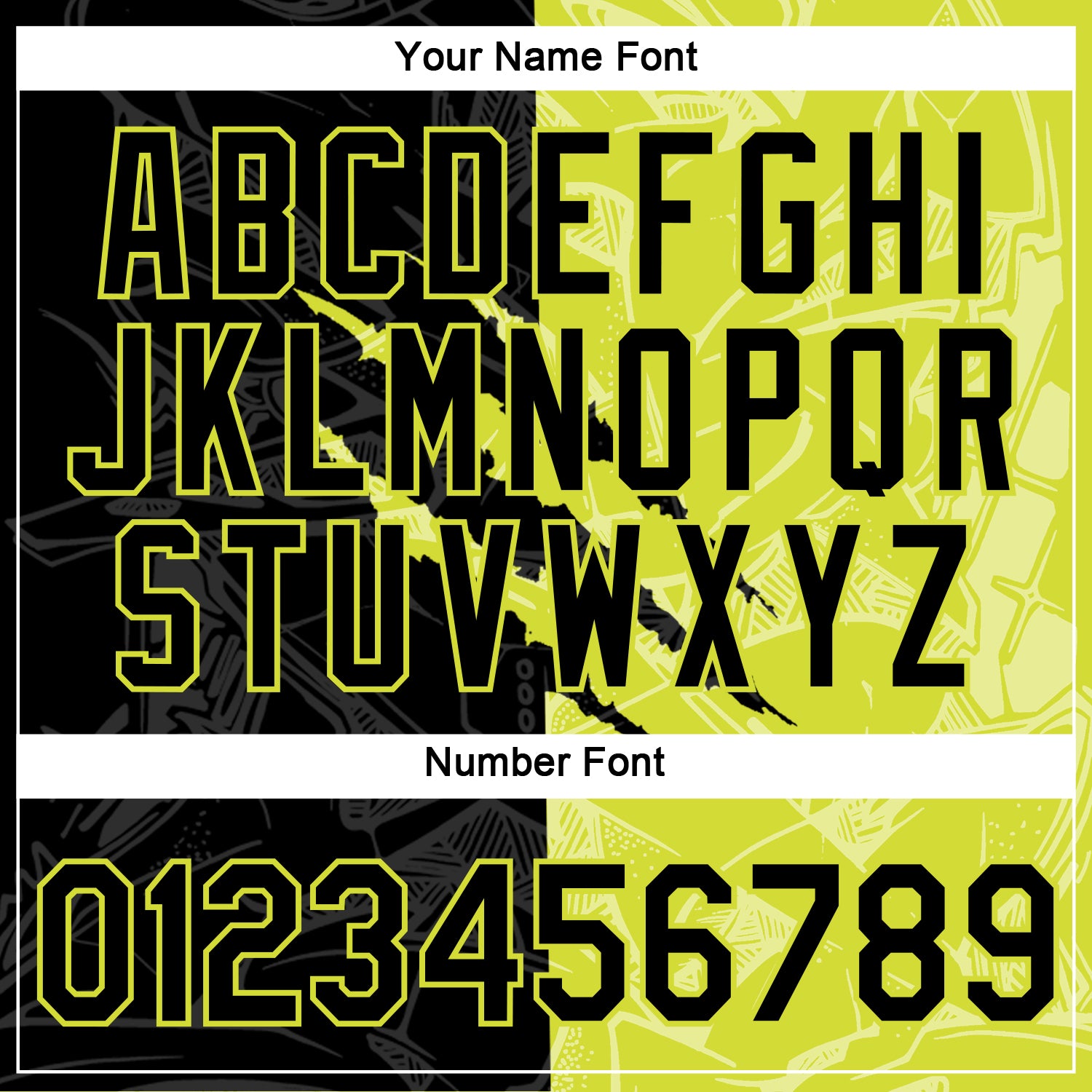 Custom Graffiti Pattern Black-Neon Yellow Scratch 3D Performance T-Shirt