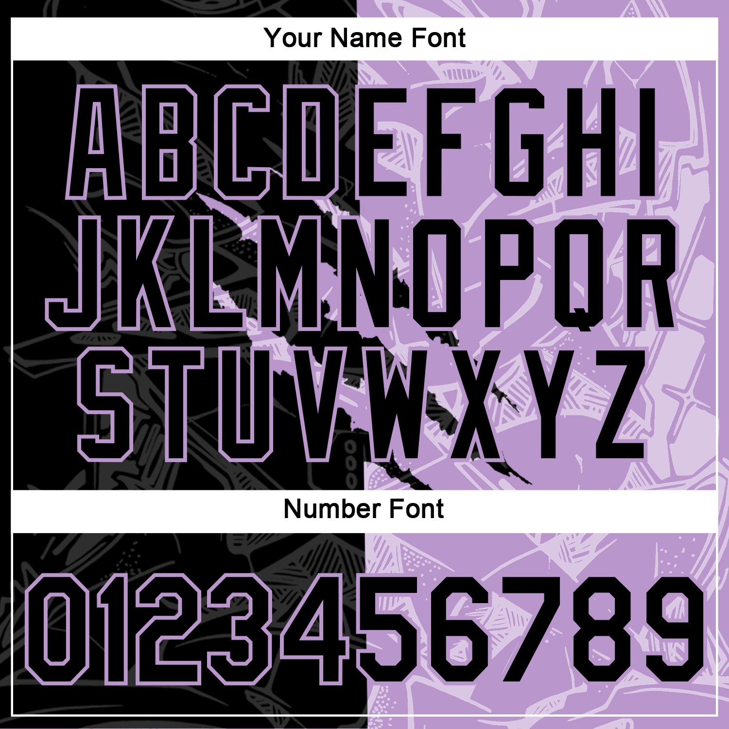 Custom Graffiti Pattern Black-Light Purple Scratch 3D Performance T-Shirt