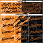 Custom Graffiti Pattern Black-Bay Orange Scratch 3D Performance T-Shirt