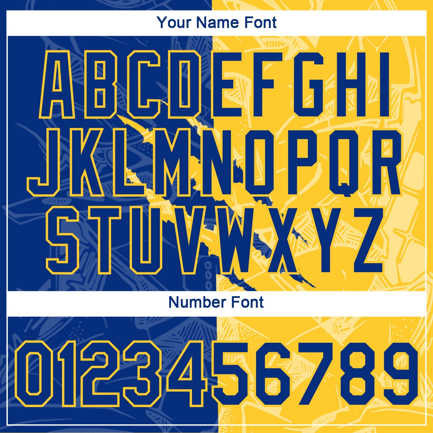 Custom Graffiti Pattern Royal-Yellow Scratch 3D Performance T-Shirt