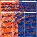 Custom Graffiti Pattern Royal-Orange Scratch 3D Performance T-Shirt
