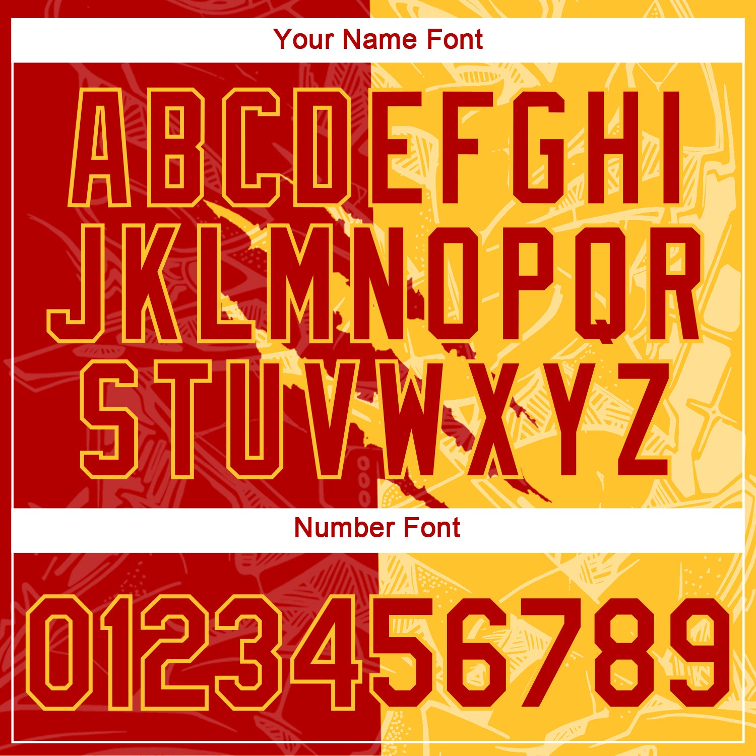 Custom Graffiti Pattern Red-Gold Scratch 3D Performance T-Shirt