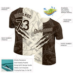 Custom Graffiti Pattern Brown-Cream Scratch 3D Performance T-Shirt