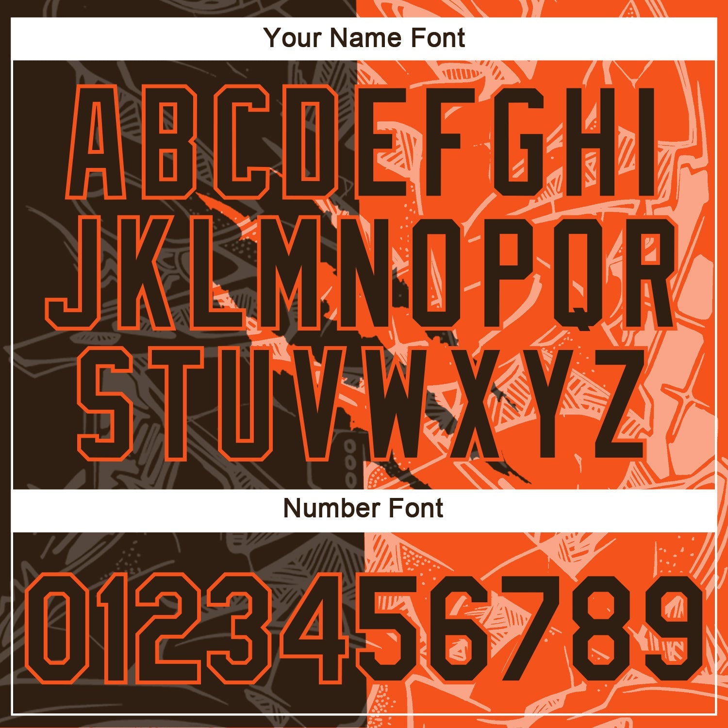 Custom Graffiti Pattern Brown-Orange Scratch 3D Performance T-Shirt