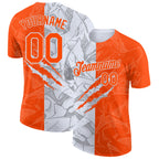 Custom Graffiti Pattern Orange-White Scratch 3D Performance T-Shirt