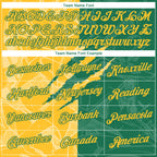 Custom Graffiti Pattern Gold-Kelly Green Scratch 3D Performance T-Shirt