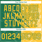 Custom Graffiti Pattern Gold-Kelly Green Scratch 3D Performance T-Shirt