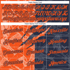 Custom Graffiti Pattern Orange-Navy Scratch 3D Performance T-Shirt