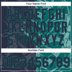 Custom Graffiti Pattern Navy-Teal Scratch 3D Performance T-Shirt