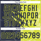 Custom Graffiti Pattern Navy-Neon Yellow Scratch 3D Performance T-Shirt