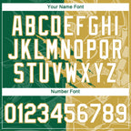 Custom Graffiti Pattern White Kelly Green-Old Gold Scratch 3D Performance T-Shirt