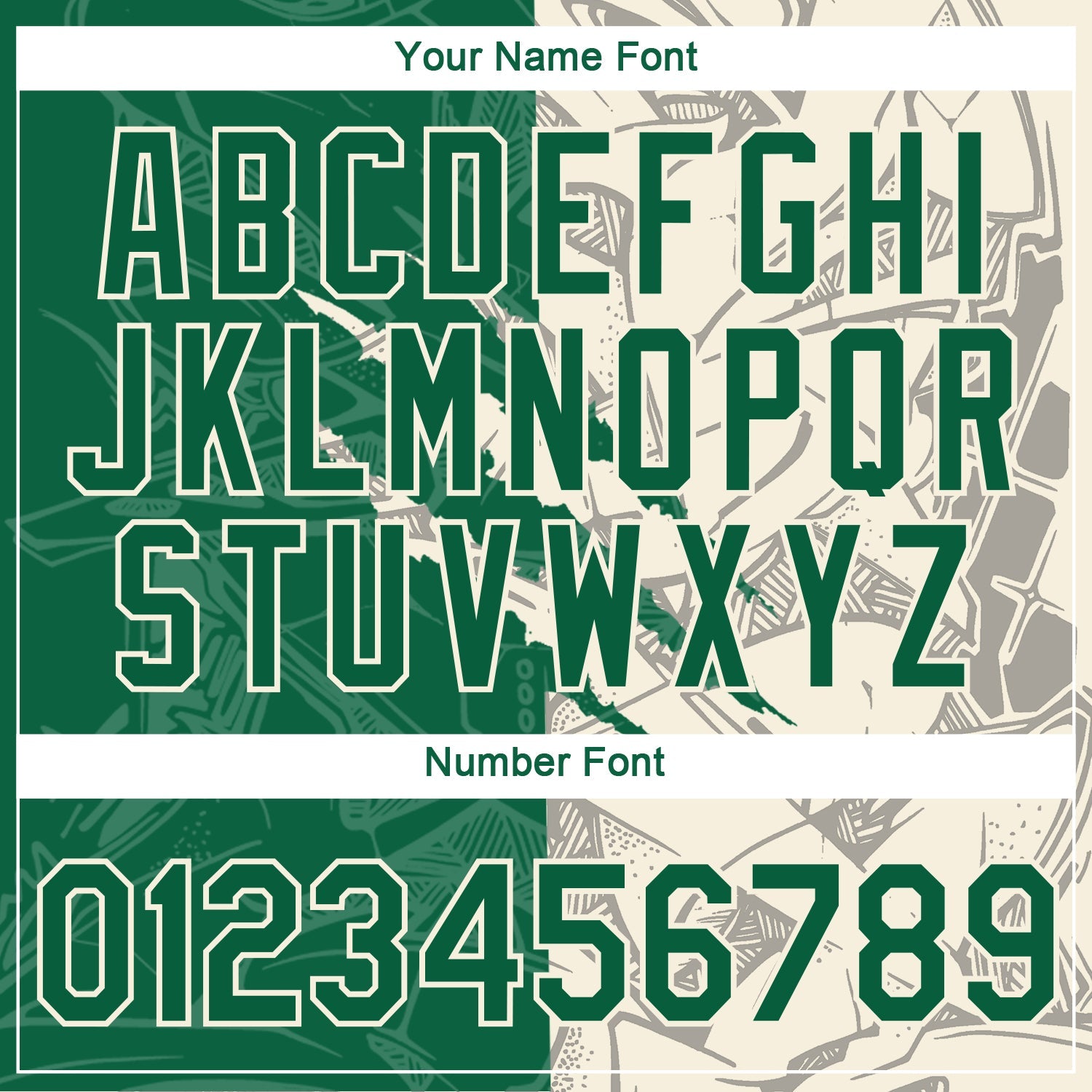 Custom Graffiti Pattern Kelly Green-Cream Scratch 3D Performance T-Shirt