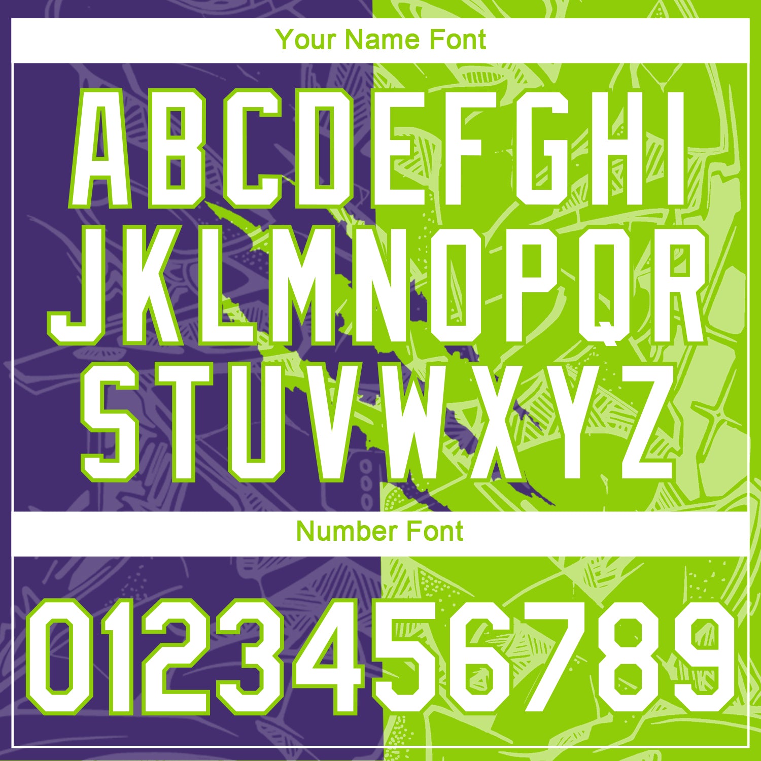 Custom Graffiti Pattern White Purple-Neon Green Scratch 3D Performance T-Shirt