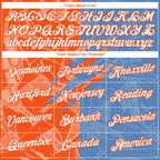 Custom Graffiti Pattern White Light Blue-Orange Scratch 3D Performance T-Shirt