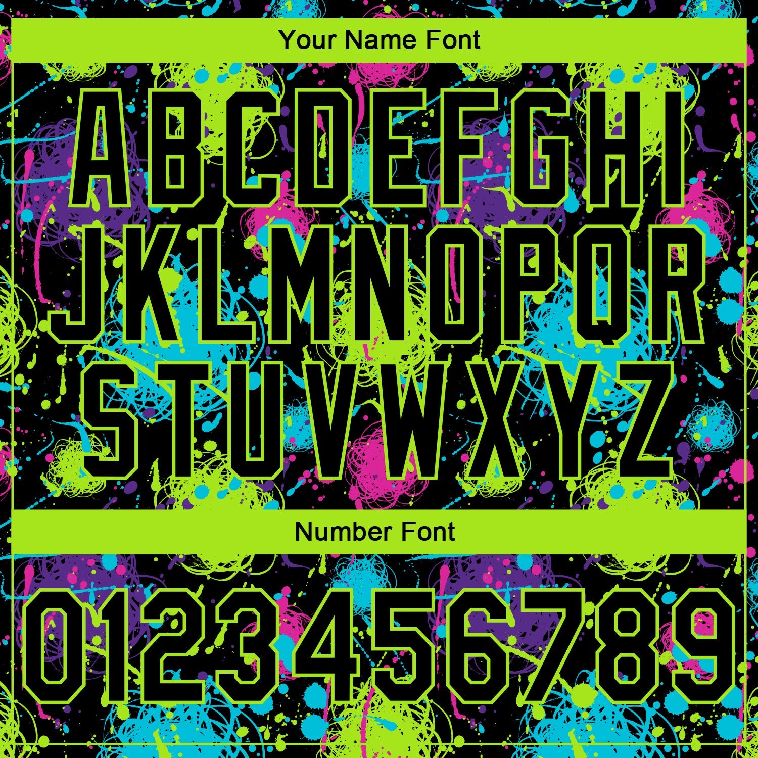 Custom Stitched Graffiti Pattern Black-Neon Green 3D Splash Grunge Art Sports Pullover Sweatshirt Hoodie